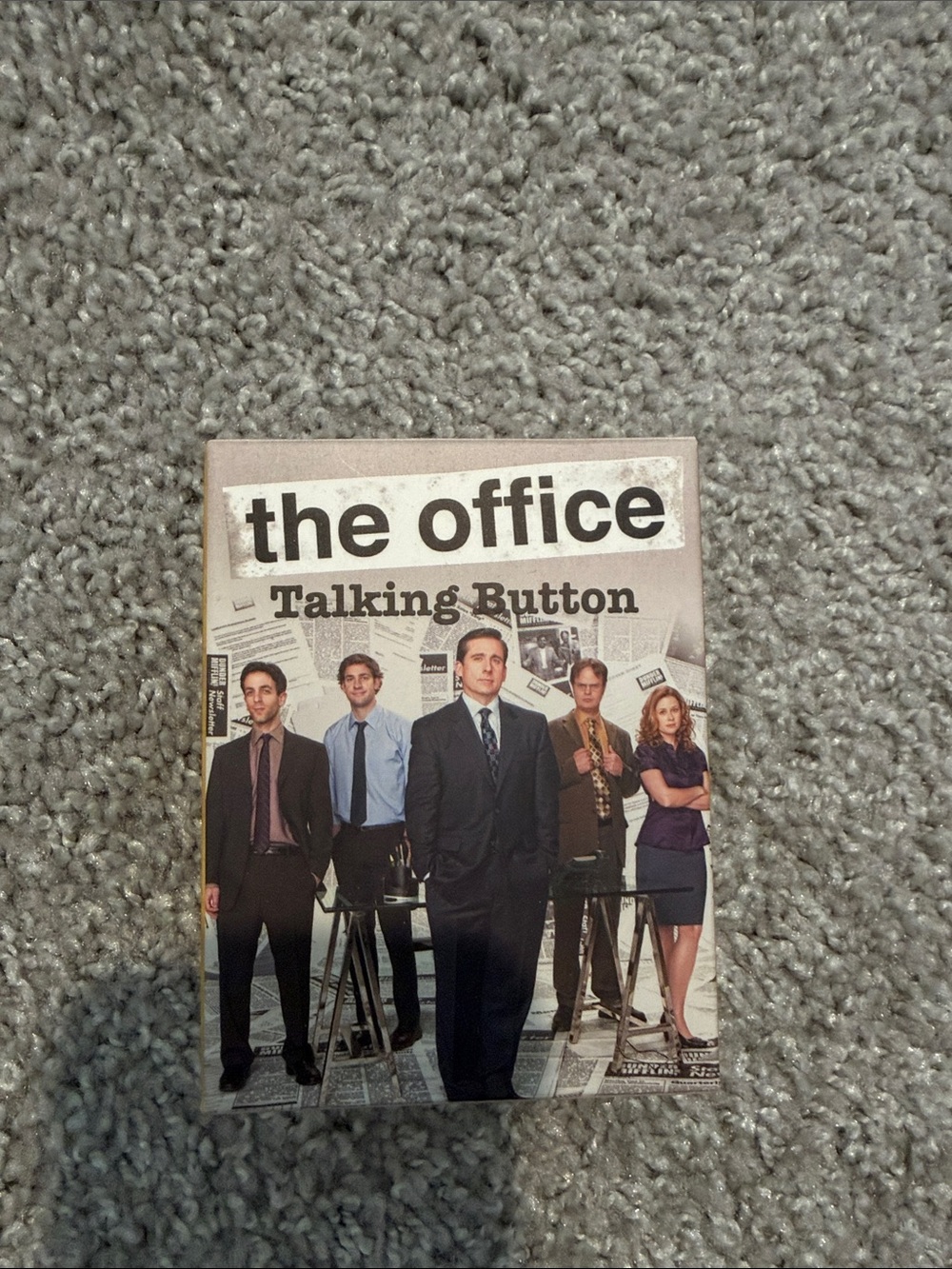 Francesca's Collections Tan & Cream The Office Novelty Button
